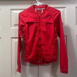 Red Nike Dri Fit Womens XSmall Long Sleeve Light Weight Full Zip Running Jacket